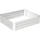 Happiq Verhoogde Plantenbak van Gegalvaniseerd Staal – Tuin Bloembak / Kweekbak – Zilver