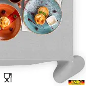 ANRO Tafelkleed Effen linnenlook Grijs 280x140cm Rechte rand Afwasbaar Waterafstotend