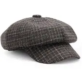 Manfield - Unisex - Grijze geruite pet - Maat 1