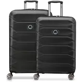 DELSEY PARIS Meteor-kofferset met 4 wielen, M+L, met uitbreidingsplooi zwart