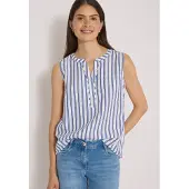 Cecil Dames Seersucker-blouse met strepen - Blauw - L