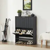 MODFU - Schoenenkast - Modern - Kleppen - Zwart - MDF - Hal