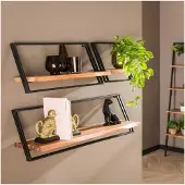 Meubelplaats Wandschap Lean (set van 3) acacia - naturel
