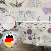 ANRO Tafelkleed Hortensia's Paars Ovaal 280x140cm Rechte rand Afwasbaar Waterafstotend