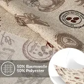 ANRO Tafelkleed Koffie Bruin Ovaal 260x140cm Met sierband Afwasbaar Waterafstotend Binnen & Buiten