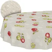 ANRO Tafelkleed Appels Meerkleurig Ovaal 240x140cm Met sierband Afwasbaar Waterafstotend