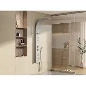 Vente-unique Thermostatische hydromassagedouchekolom - Zilver - B45 x H150 cm - JOSTA