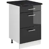 Vicco Keukenonderkast R-Line, Antraciet Hoogglans/Wit, 50 cm antraciet werkblad