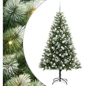 vidaXL Kunstmatige Scharnierende Kerstboom met Gevlokte Sneeuw Warmwit