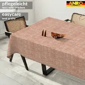 ANRO Tafelkleed Effen linnenlook Rood 180x140cm Met sierband Afwasbaar Waterafstotend