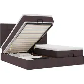 vidaXL Ottoman bed met matrassen 180x200cm stof donkerbruin