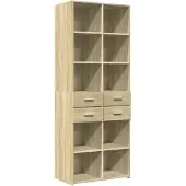 vidaXL Hoge kast 70x42,5x185 cm bewerkt hout sonoma eikenkleurig