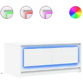 vidaXL Salontafel met LED-verlichting bewerkt hout wit