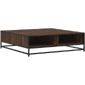 vidaXL Salontafel 100x100x30 cm bewerkt hout en metaal bruin eiken