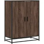 vidaXL Schoenenkast 75x38x97,5 cm bewerkt hout en metaal bruin eiken
