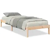 vidaXL Massief houten bed, extra lang, zonder matras, 90x210 cm, van grenenhout