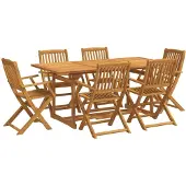 vidaXL 7-delige Tuinset 180x90x75 cm massief acaciahout