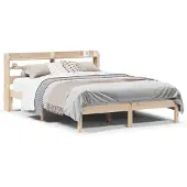 vidaXL Bedframe zonder matras massief grenenhout 135x190 cm