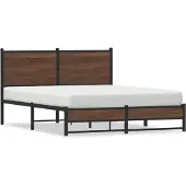 vidaXL Bedframe zonder matras metaal bruin eikenkleurig 140x190 cm