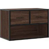 vidaXL Tv-meubel 60x31x39,5 cm bewerkt hout metaal bruin eikenkleurig