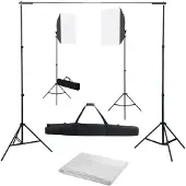 vidaXL Fotostudioset met softboxlampen en achtergrond