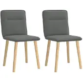 vidaXL Eetkamerstoelen 2 st stof donkergrijs