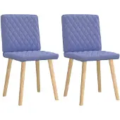 vidaXL Eetkamerstoelen 2 st stof jeansblauw