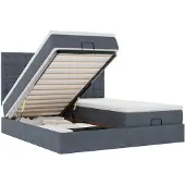 vidaXL Ottoman bed met matrassen en LED's 200x200cm fluweel