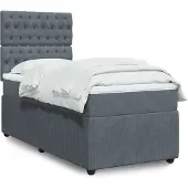 vidaXL Boxspring met matras fluweel donkergrijs 80x200 cm