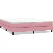 vidaXL Boxspring zonder matras fluweel roze 180x210 cm