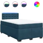 vidaXL Boxspring met matras fluweel blauw 120x190 cm