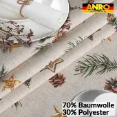 ANRO Tafelkleed Kerststerren Groen 130x90cm Rechte rand Afwasbaar Waterafstotend Binnen & Buiten