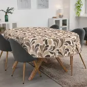 ANRO Tafelkleed Beige druppels Ovaal 260x140cm Met sierband Afwasbaar Waterafstotend Binnen & Buiten