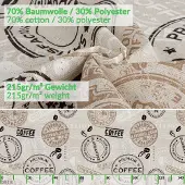 ANRO Tafelkleed Koffie Meerkleurig Ovaal 280x140cm Rechte rand Afwasbaar Waterafstotend