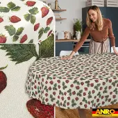 ANRO Tafelkleed Ornamentele bloemen Meerkleurig Ovaal 200x140cm Rechte rand Afwasbaar Waterafstotend
