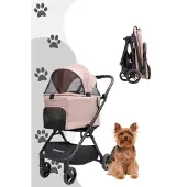 Wonderfold Bella Dierenbuggy - Inklapbaar - Roze (Draagvermogen tot 13kg)