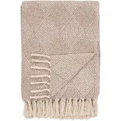 Nest of Nora Plaid 130x180 cm - Katoenmix woondeken - Taupe
