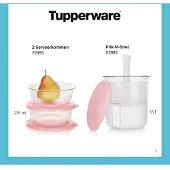 Tupperware set Prik-M-Snel en 2 serveerkommen, turquoise