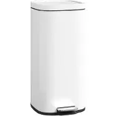 HOMCOM Trash Can-Metall, Kunststoff-36 x 29 x 59,5 cm-Weiß