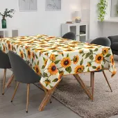 ANRO Tafelkleed Zonnebloemen Meerkleurig 240x140cm Met sierband Afwasbaar Waterafstotend