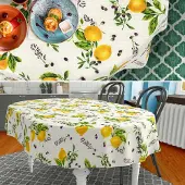ANRO Tafelkleed Citroenen Meerkleurig Ovaal 280x140cm Met sierband Afwasbaar Waterafstotend