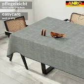 ANRO Tafelkleed Effen linnenlook Meerkleurig 160x100cm Met sierband Afwasbaar Waterafstotend