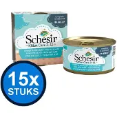 Schesir 15x - Kitten Care 3-12 - Kattenvoer - Gelei in blik - Tonijn & Aloe - 85g