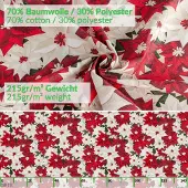 ANRO Tafelkleed Kerstbloemen Meerkleurig 220x140cm Met sierband Afwasbaar Waterafstotend