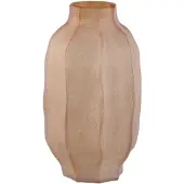 Ptmd Natae Amber Round Glass Ribbed Vase Low