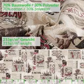 ANRO Tafelkleed Effen cacao Meerkleurig 180x140cm Met sierband Afwasbaar Waterafstotend