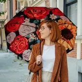 Le Monde du Parapluie Compacte, windbestendige opvouwbare paraplu,Veelkleurig