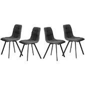CALICOSY Set van 4 gestoffeerde stoelen chilli