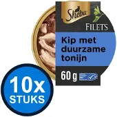 Sheba 10x - Filets Kip & Tonijn - Kattenvoer Natvoer - 60g
