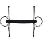 Feeling Stijve Rechte Dikke Full Cheek Rubberen Trens Zilver 13.5 cm